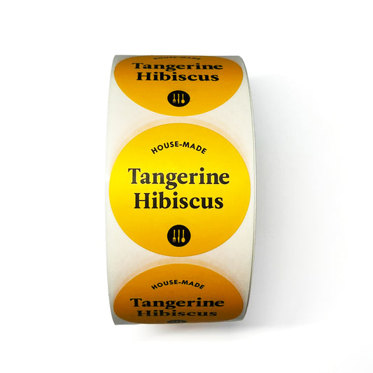 Modern Market Bottle Label - Tangerine Hibiscus