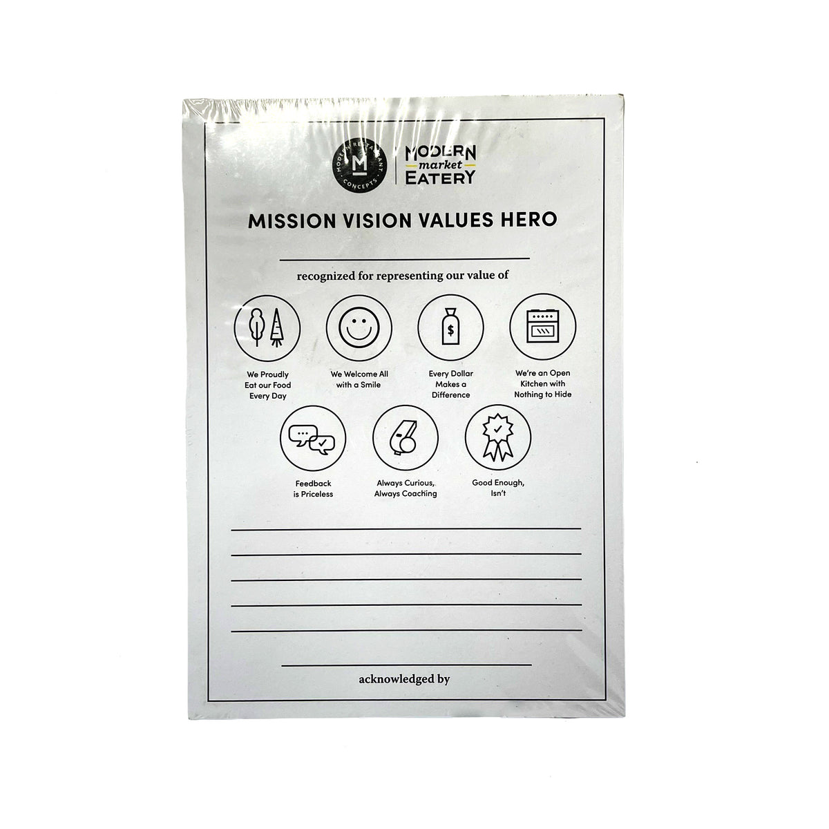 Modern Market Mission Vision Values Hero Cards