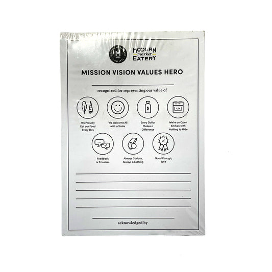 Modern Market Mission Vision Values Hero Cards