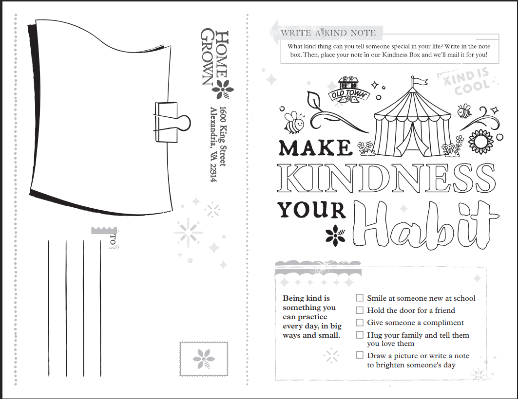 Thrive Homegrown Kids Menu Mailers (Pack of 250)