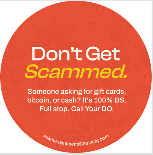 Thrive All Restaurant Scam Stickers
